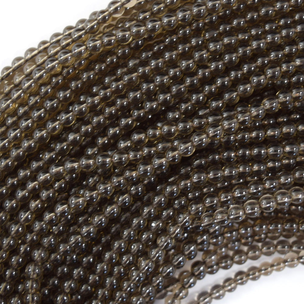 Smoky Quartz Round Beads Gemstone 15" Strand 4mm 6mm 8mm 10mm - Eagle Beadz