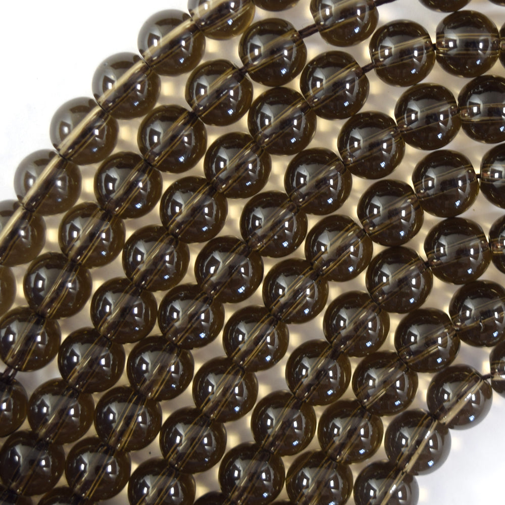 Smoky Quartz Round Beads Gemstone 15" Strand 4mm 6mm 8mm 10mm - Eagle Beadz