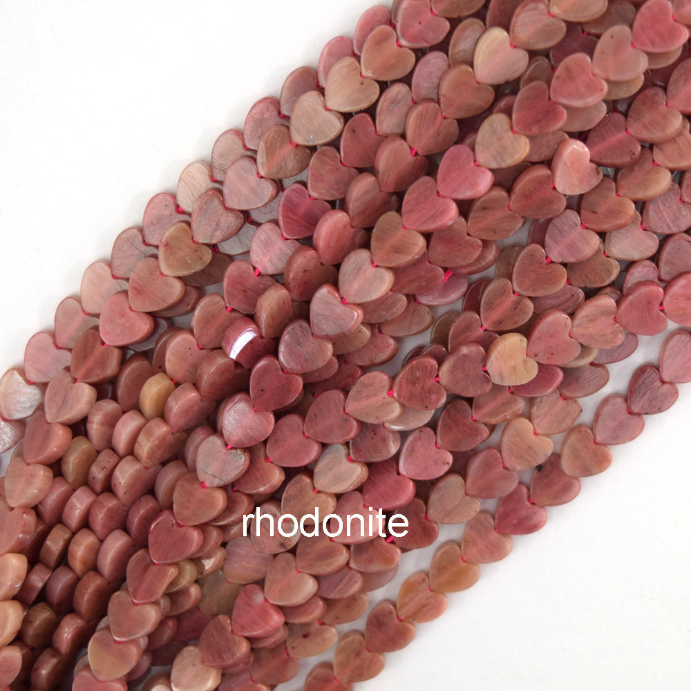 6mm Natural Various Gemstones Heart Beads 15" Strand Amethyst Amazonite Sodalite - Eagle Beadz