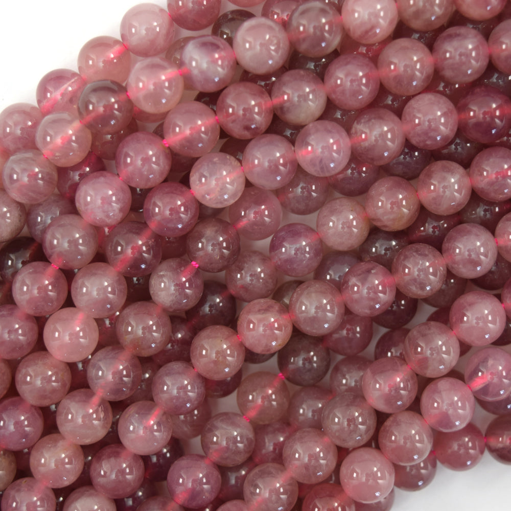 AA Natural Madagascar Mauve Lavender Rose Quartz Round Beads 15.5" 6mm 8mm 10mm - Eagle Beadz