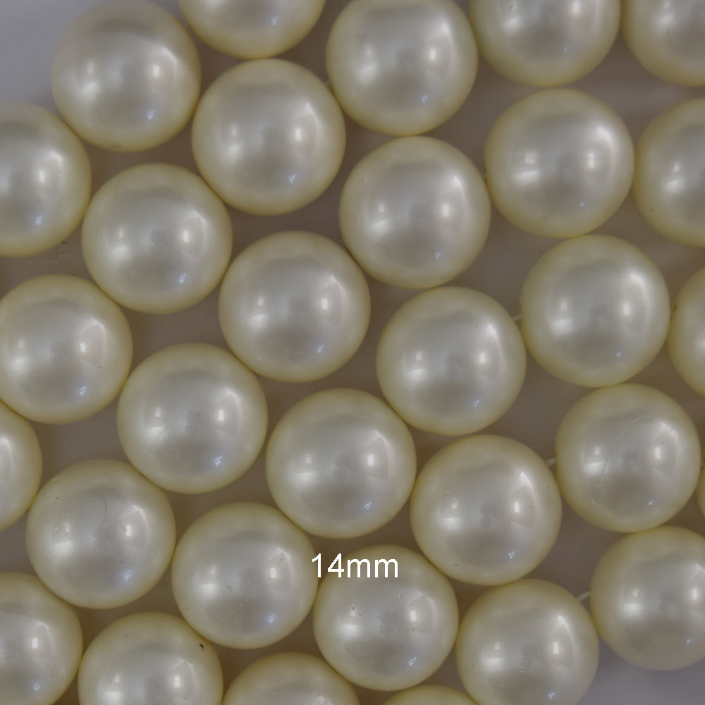 White Shell Pearl Round Beads 15.5" Strand 3mm 4mm 6mm 8mm 10mm 12mm 14mm - Eagle Beadz