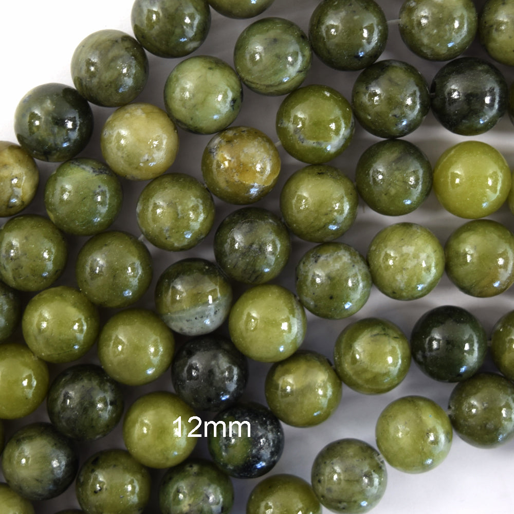Natural Green Taiwan Jade Round Beads Gemstone 15" Strand 4mm 6mm 8mm 10mm 12mm - Eagle Beadz