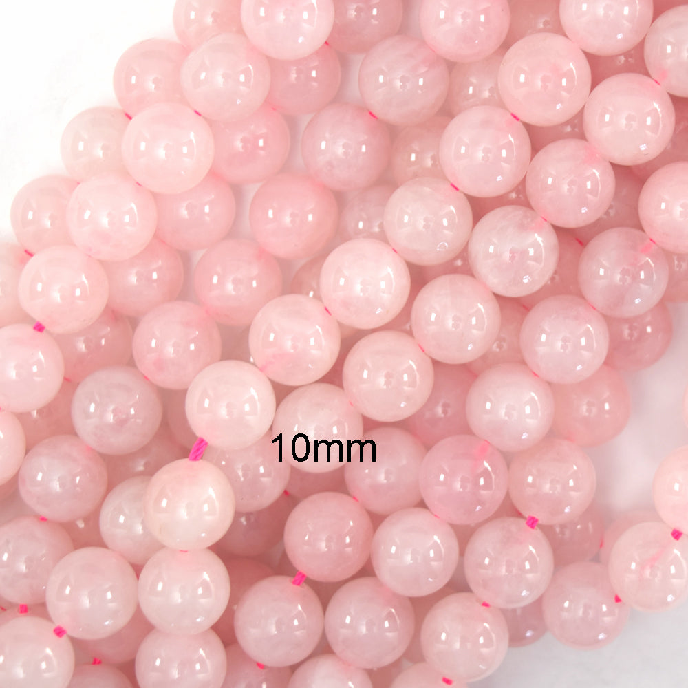 Pink Rose Quartz Round Beads Gemstone 15" Strand 4mm 6mm 8mm 10mm 12mm - Eagle Beadz