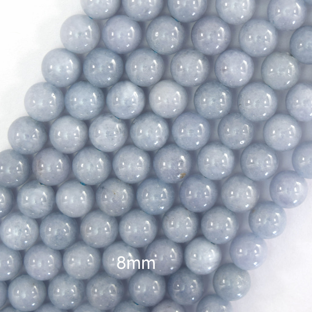 Blue Aquamarine Quartz Round Beads Gemstone 15" Strand 6mm 8mm 10mm
