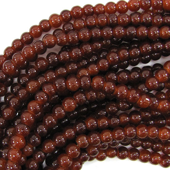 6mm Black Blue Brown Pink Red Yellow Magenta Glass Round Beads 14" Strand - Eagle Beadz