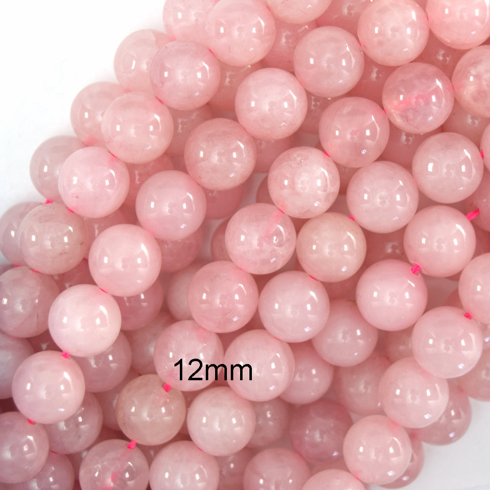Pink Rose Quartz Round Beads Gemstone 15" Strand 4mm 6mm 8mm 10mm 12mm - Eagle Beadz