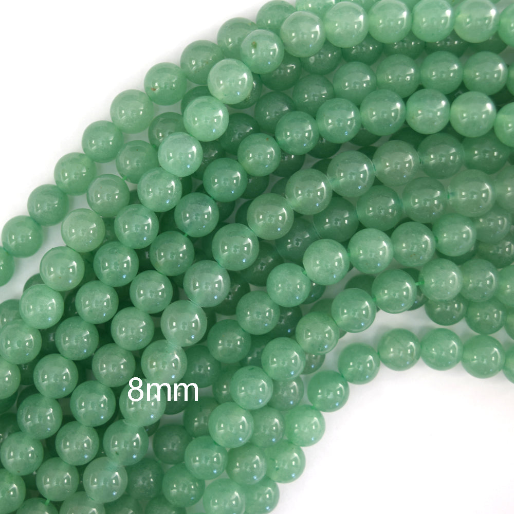 Natural Green Aventurine Round Beads Gemstone 15" Strand 4mm 6mm 8mm 10mm 12mm - Eagle Beadz
