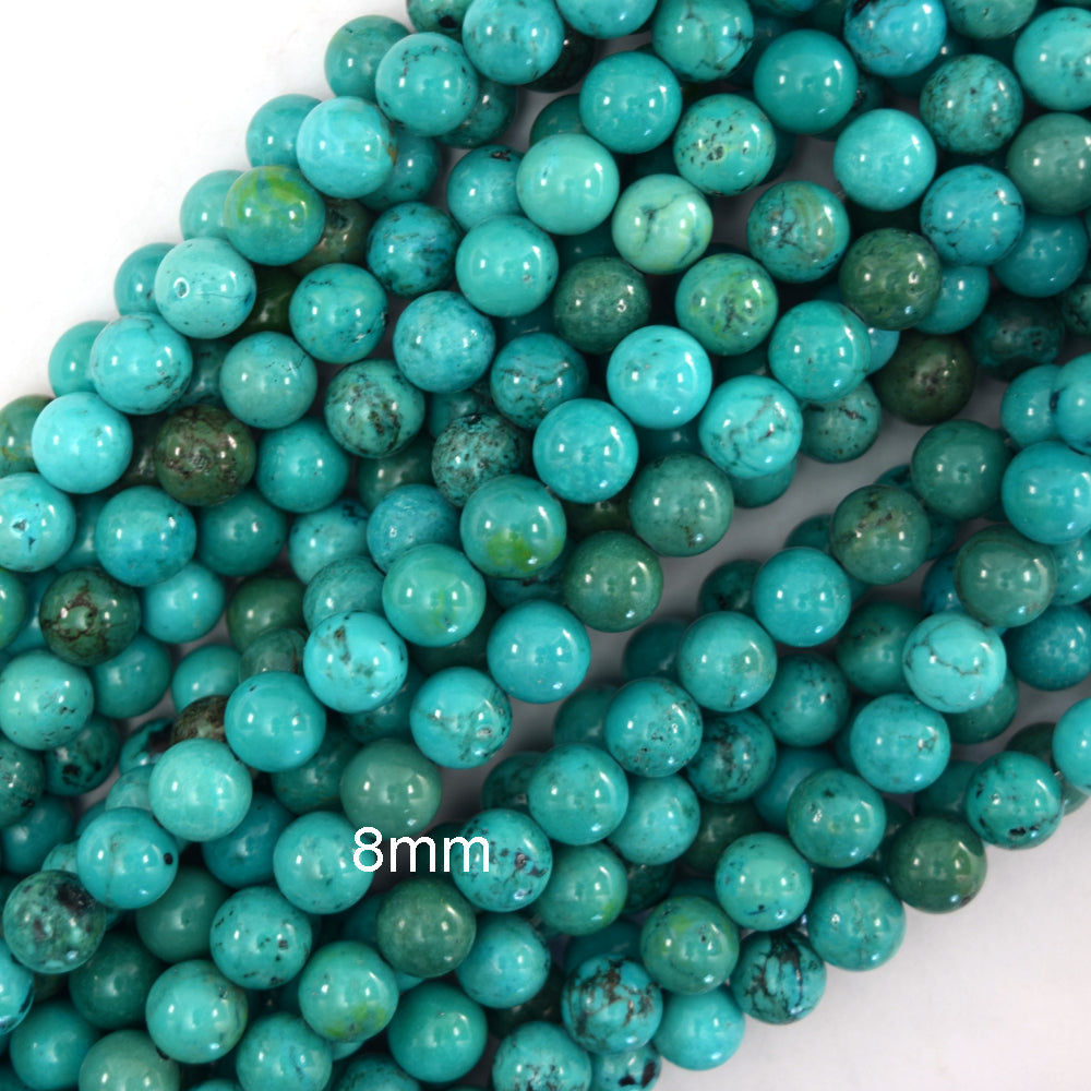 Green Turquoise Round Beads Gemstone 15.5" Strand 4mm 6mm 8mm 10mm S1