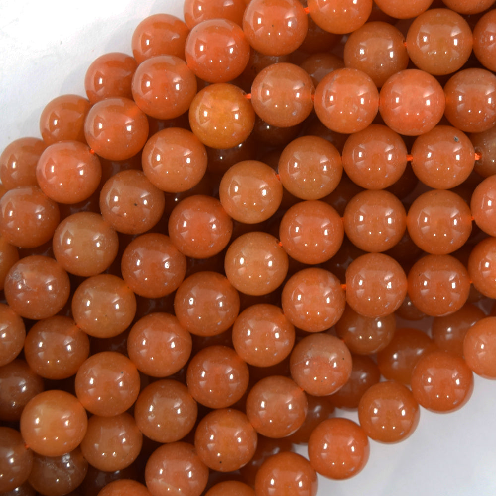 AA Natural Red Aventurine Round Beads Gemstone 15" Strand 6mm 8mm 10mm - Eagle Beadz