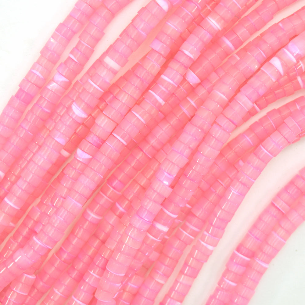 2x4mm Mother Of Pearl Mop Heishi Disc Beads 15.5" Blue Green Pink Purple 4mm - Eagle Beadz