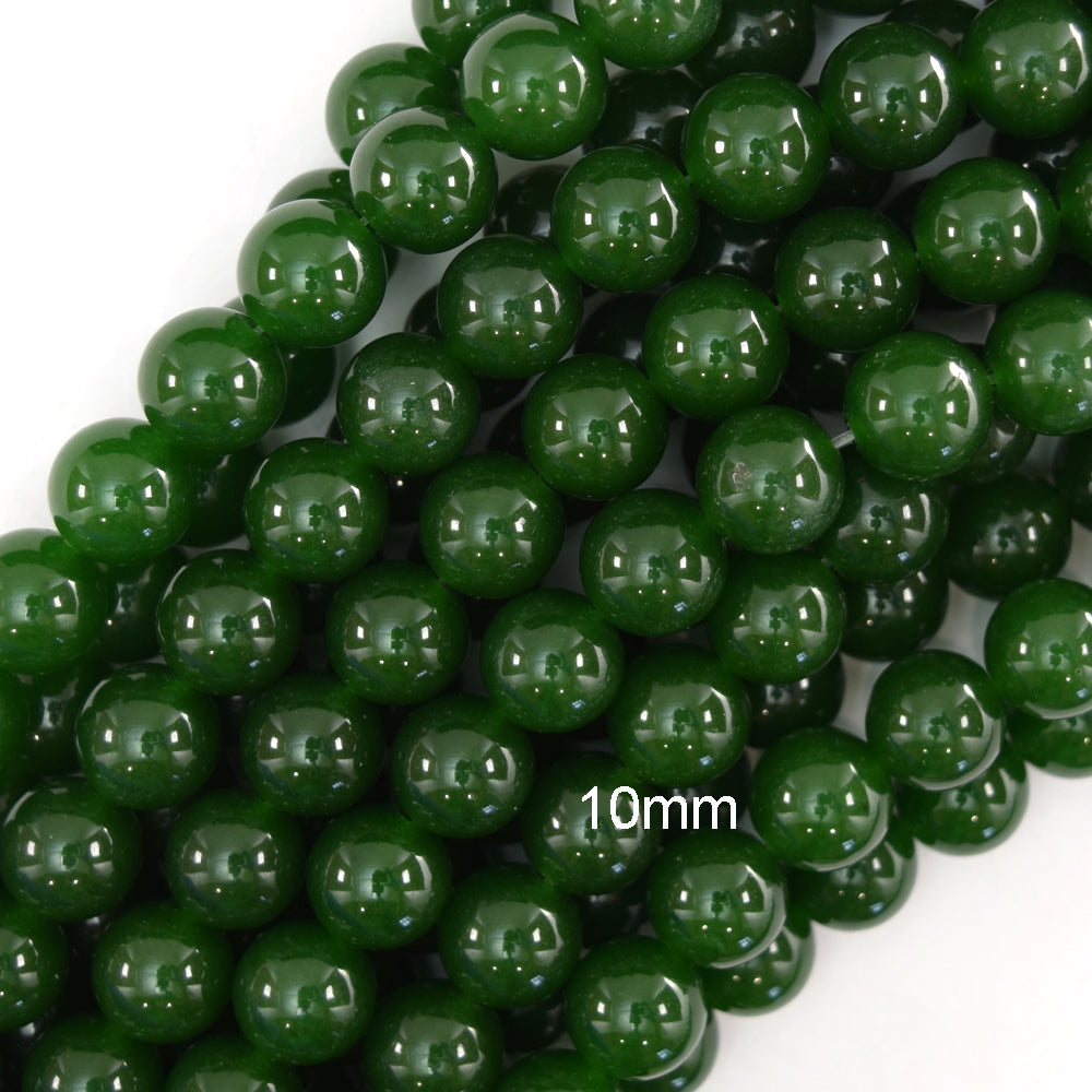 Canadian Green Jade Round Beads Gemstone 15" Strand 4mm 6mm 8mm 10mm 12mm S1 - Eagle Beadz