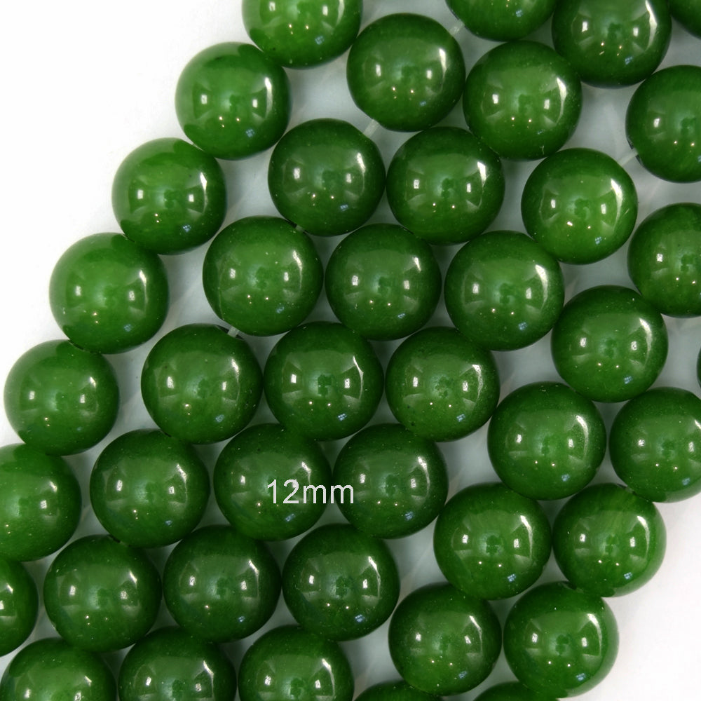 Canadian Green Jade Round Beads Gemstone 15" Strand 4mm 6mm 8mm 10mm 12mm S1 - Eagle Beadz