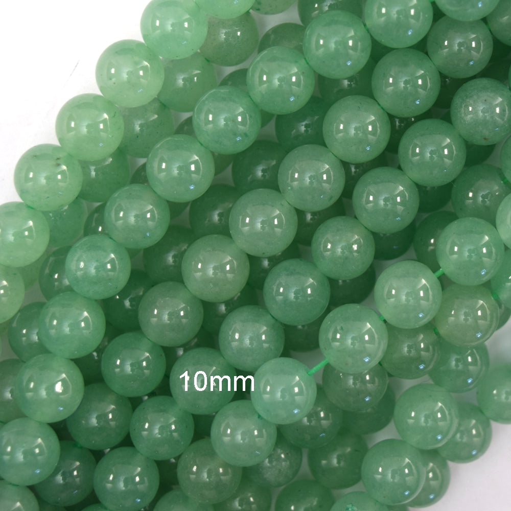 Natural Green Aventurine Round Beads Gemstone 15" Strand 4mm 6mm 8mm 10mm 12mm - Eagle Beadz