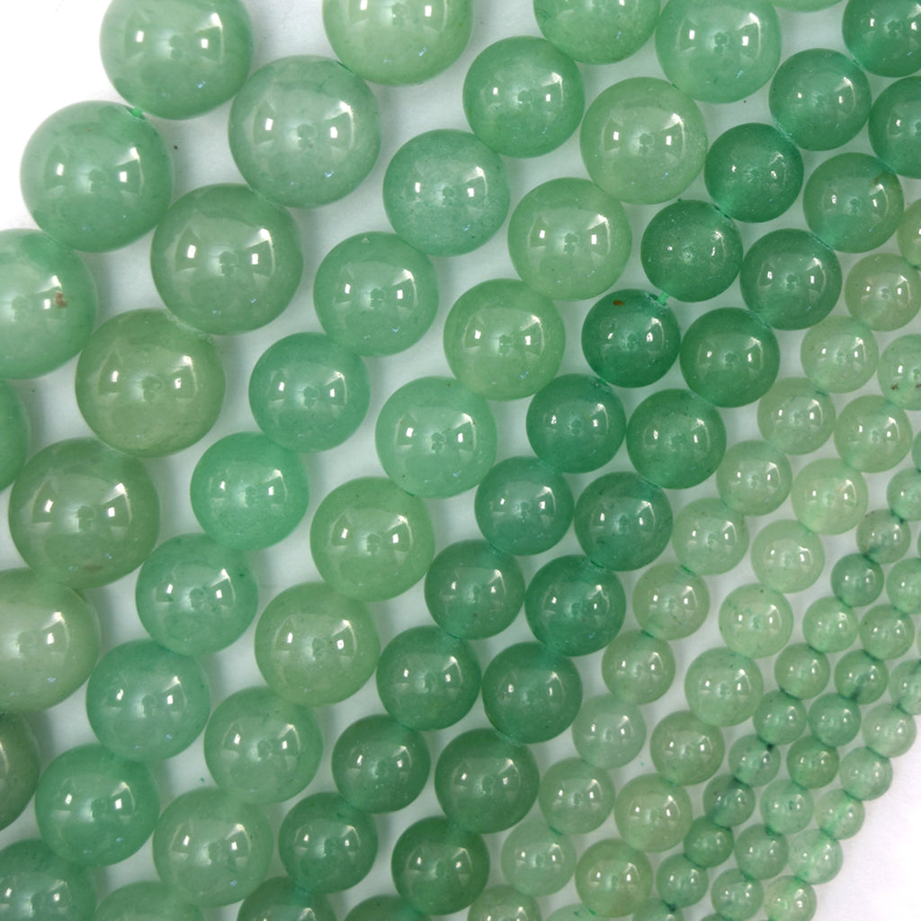Natural Green Aventurine Round Beads Gemstone 15" Strand 4mm 6mm 8mm 10mm 12mm - Eagle Beadz