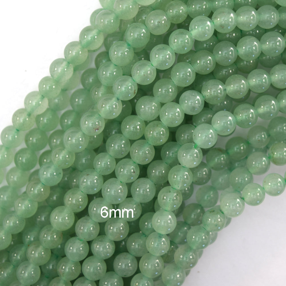Natural Green Aventurine Round Beads Gemstone 15" Strand 4mm 6mm 8mm 10mm 12mm - Eagle Beadz