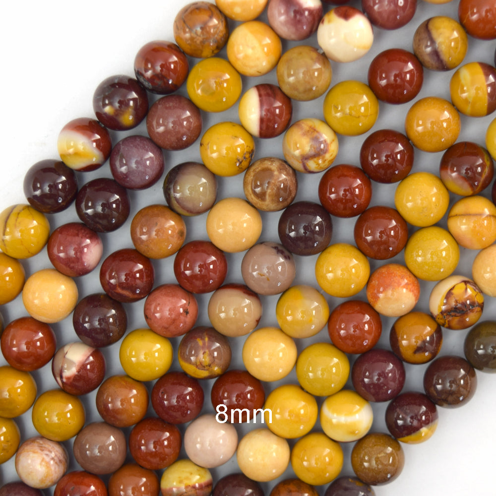 Natural Mookaite Round Beads Gemstone 15" Strand mookite 4mm 6mm 8mm 10mm 12mm - Eagle Beadz