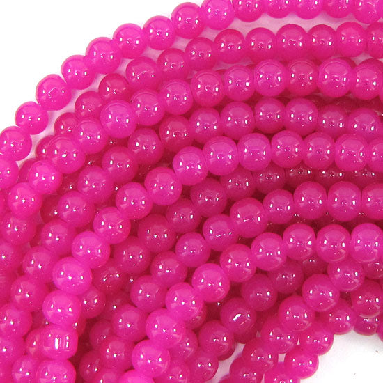 6mm Black Blue Brown Pink Red Yellow Magenta Glass Round Beads 14" Strand - Eagle Beadz