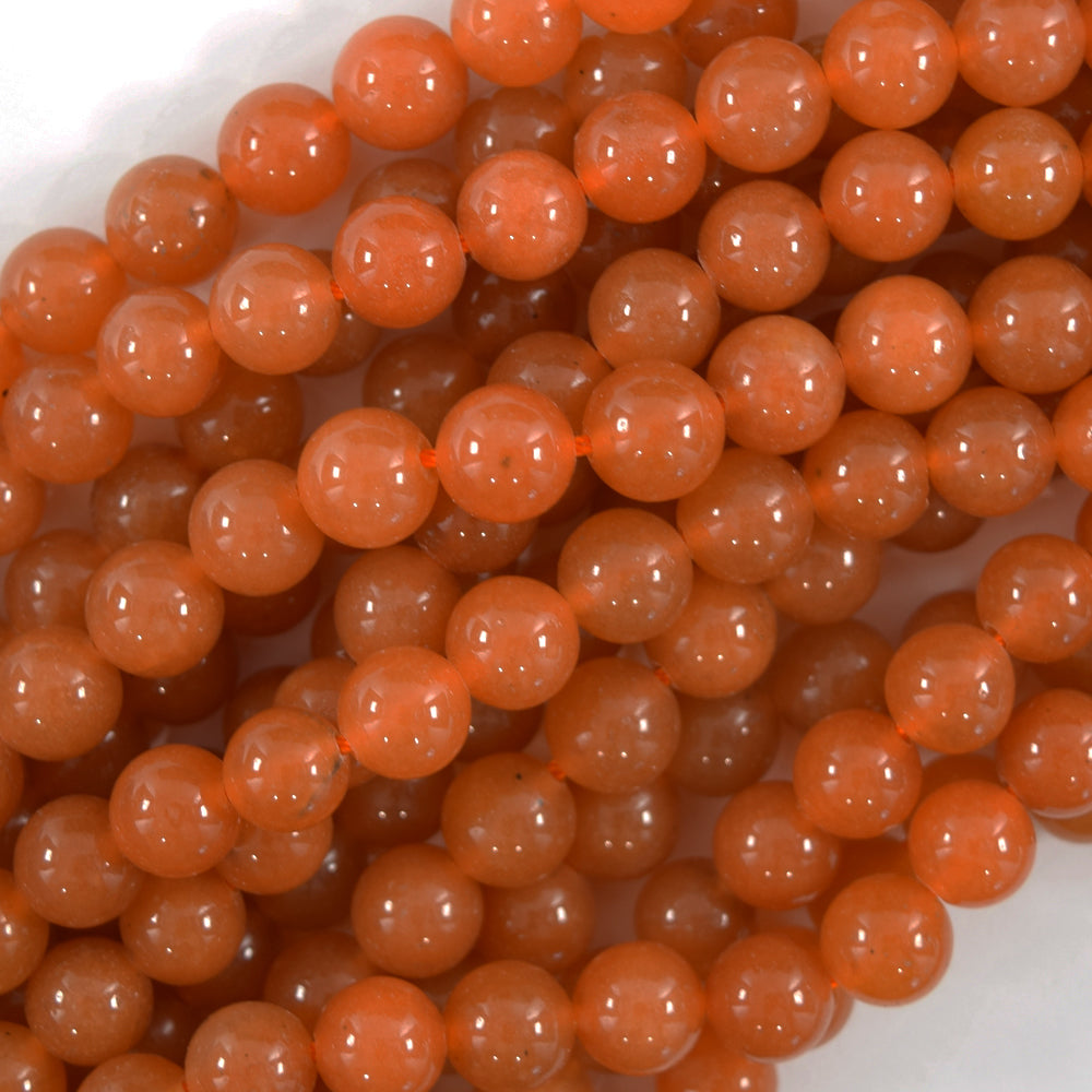 AA Natural Red Aventurine Round Beads Gemstone 15" Strand 6mm 8mm 10mm - Eagle Beadz