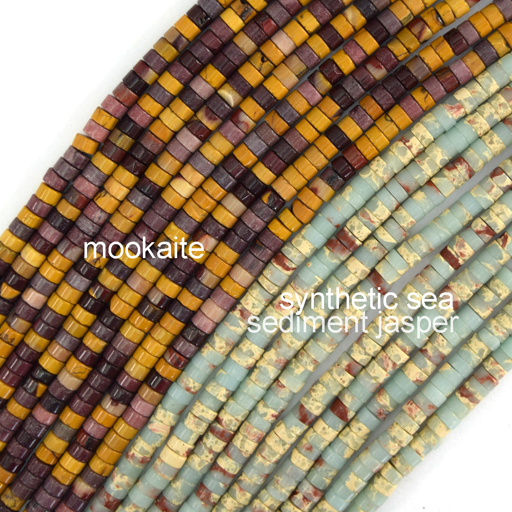 2x4mm Natural Various Gemstones Heishi Disc Beads 15" Strand 4mm - Eagle Beadz