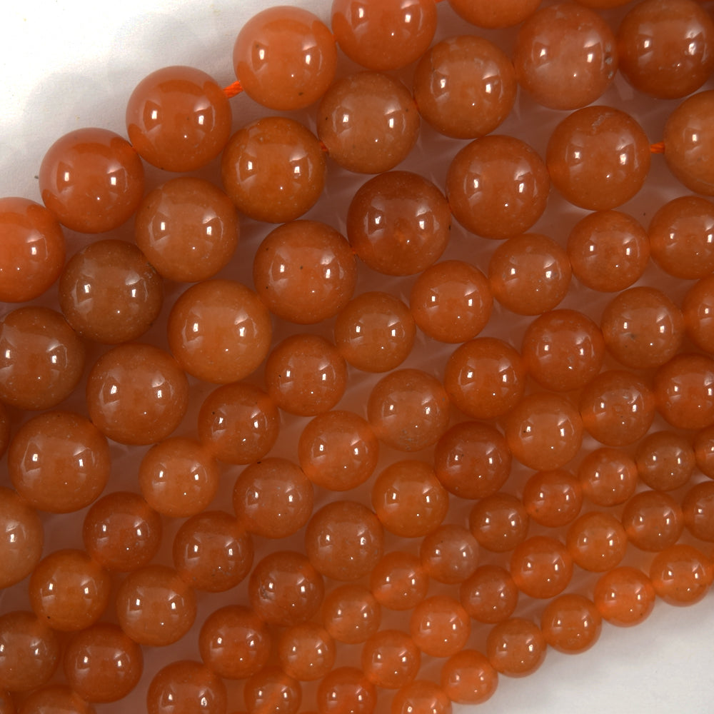 AA Natural Red Aventurine Round Beads Gemstone 15" Strand 6mm 8mm 10mm - Eagle Beadz