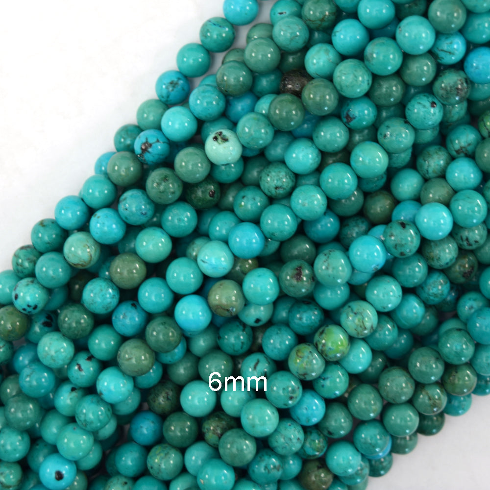 Green Turquoise Round Beads Gemstone 15.5" Strand 4mm 6mm 8mm 10mm S1