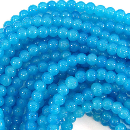 6mm Black Blue Brown Pink Red Yellow Magenta Glass Round Beads 14" Strand - Eagle Beadz
