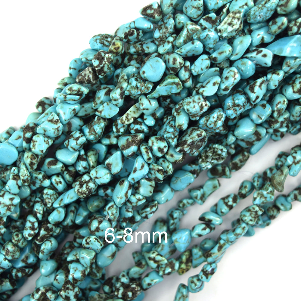 Blue Turquoise Pebble Nugget Beads 15" Strand 6-8mm 10-12mm 18-25mm 30-35mm