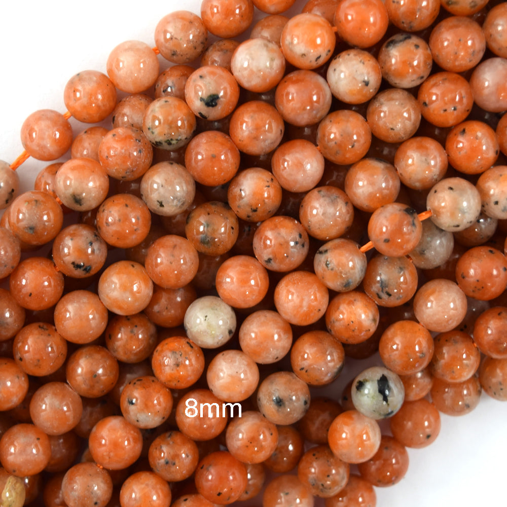 Natural Orange Calcite Round Beads Gemstone 15.5" Strand 4mm 6mm 8mm 10mm 12mm - Eagle Beadz