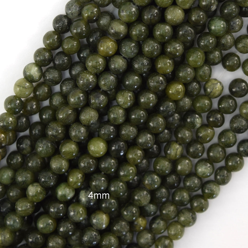 Natural Green Taiwan Jade Round Beads Gemstone 15" Strand 4mm 6mm 8mm 10mm 12mm - Eagle Beadz