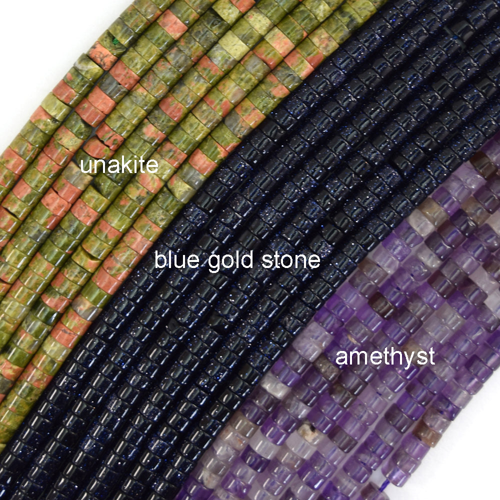 2x4mm Natural Various Gemstones Heishi Disc Beads 15" Strand 4mm - Eagle Beadz