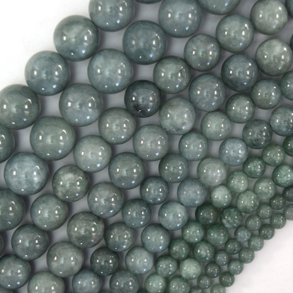 Burma Colored Jade Round Beads Gemstone 15" Strand Burmese 4mm 6mm 8mm 10mm 12mm - Eagle Beadz
