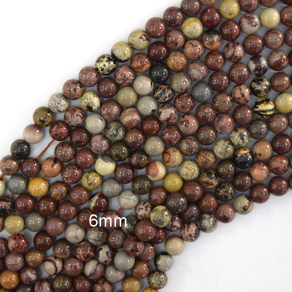 Natural Chohua Jasper Round Beads 15" Artistic Jasper 6mm 8mm 10mm 12mm