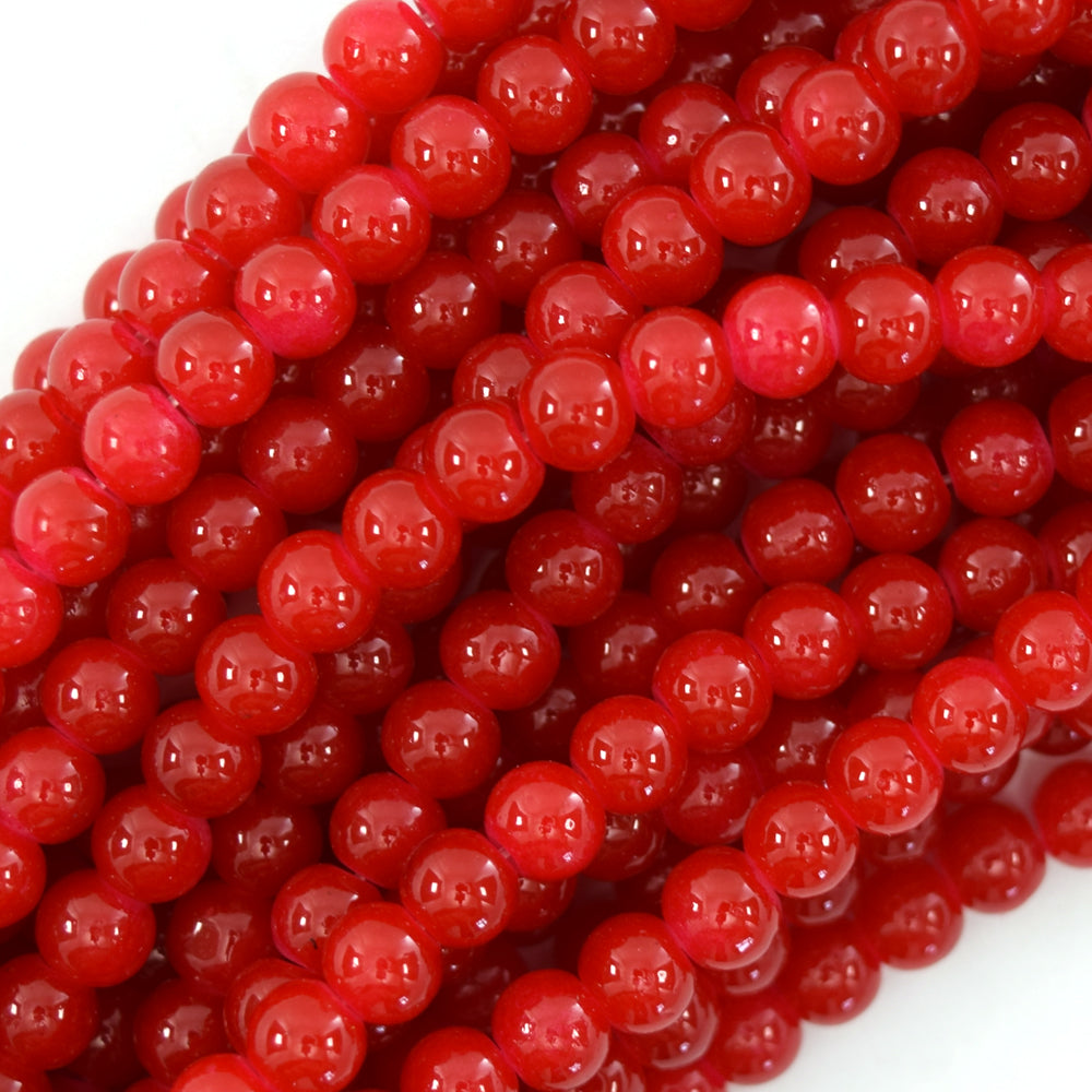 6mm Black Blue Brown Pink Red Yellow Magenta Glass Round Beads 14" Strand - Eagle Beadz