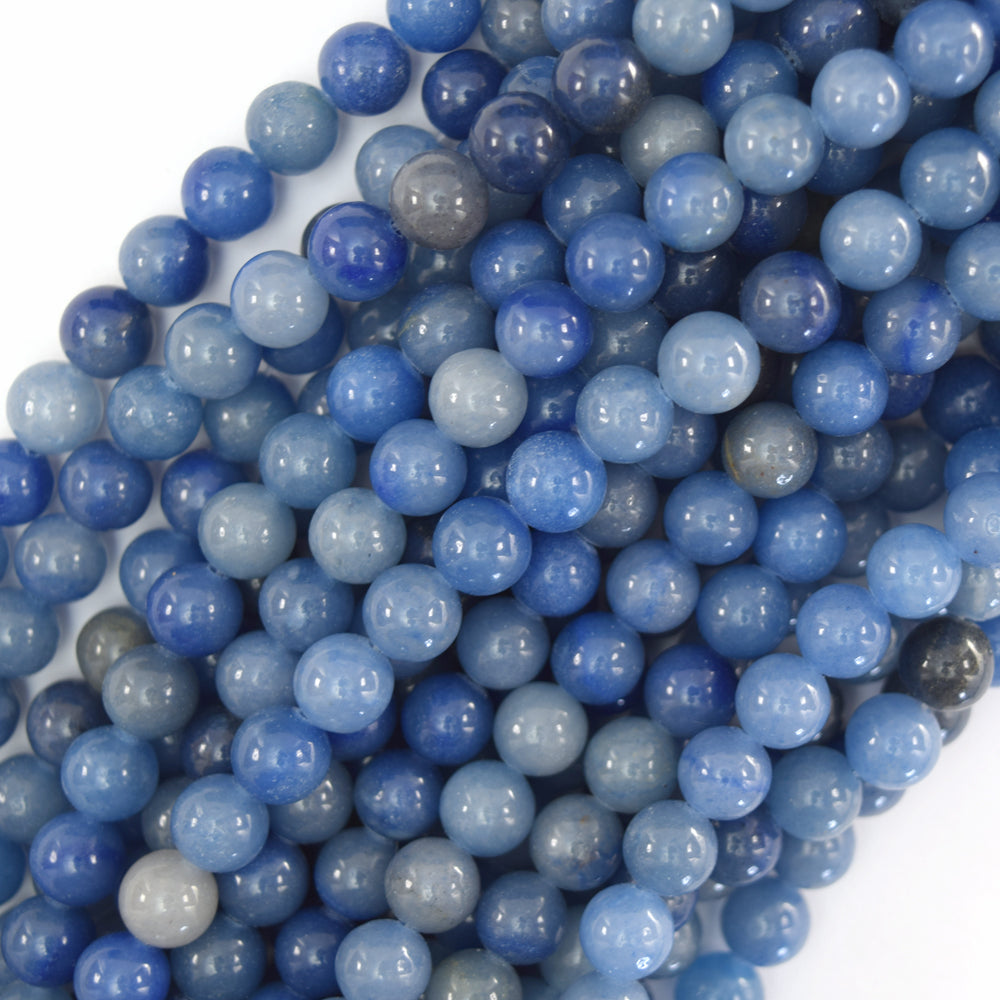 Natural Blue Aventurine Round Beads Gemstone 15" Strand 6mm 8mm 10mm
