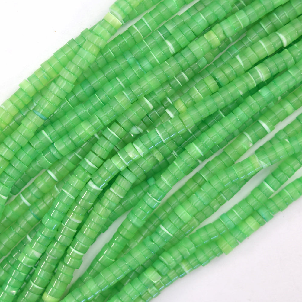 2x4mm Mother Of Pearl Mop Heishi Disc Beads 15.5" Blue Green Pink Purple 4mm - Eagle Beadz