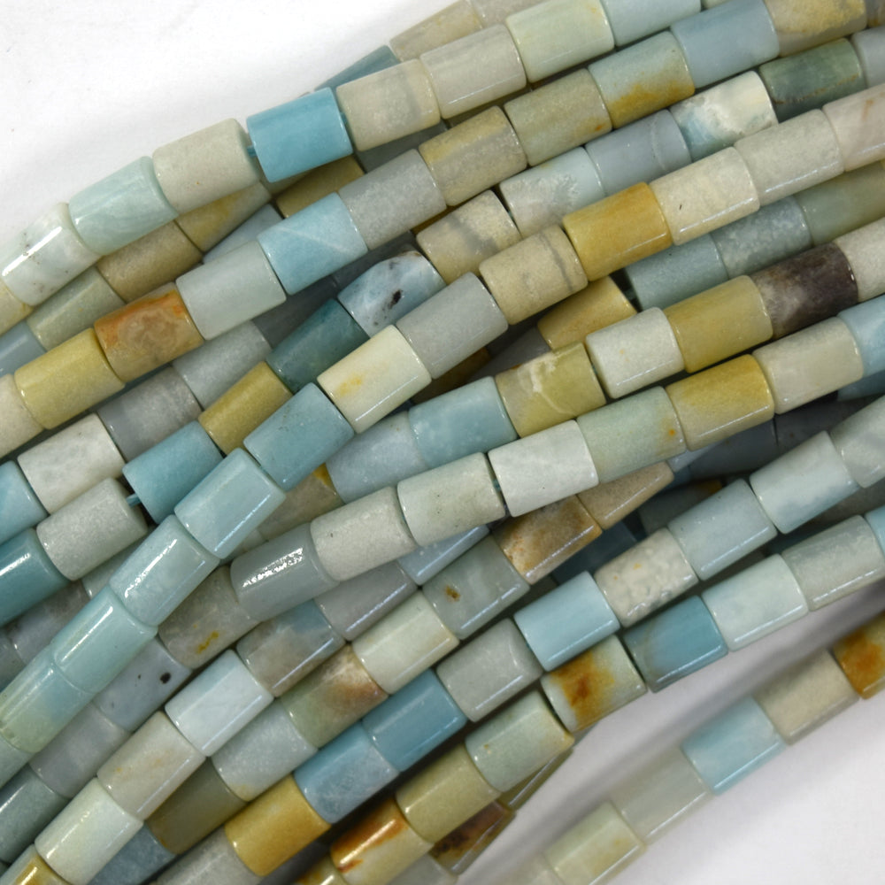5-6x8-9mm Natural Gemstone Tube Cylinder Beads 15" Strand 6x8mm - Eagle Beadz