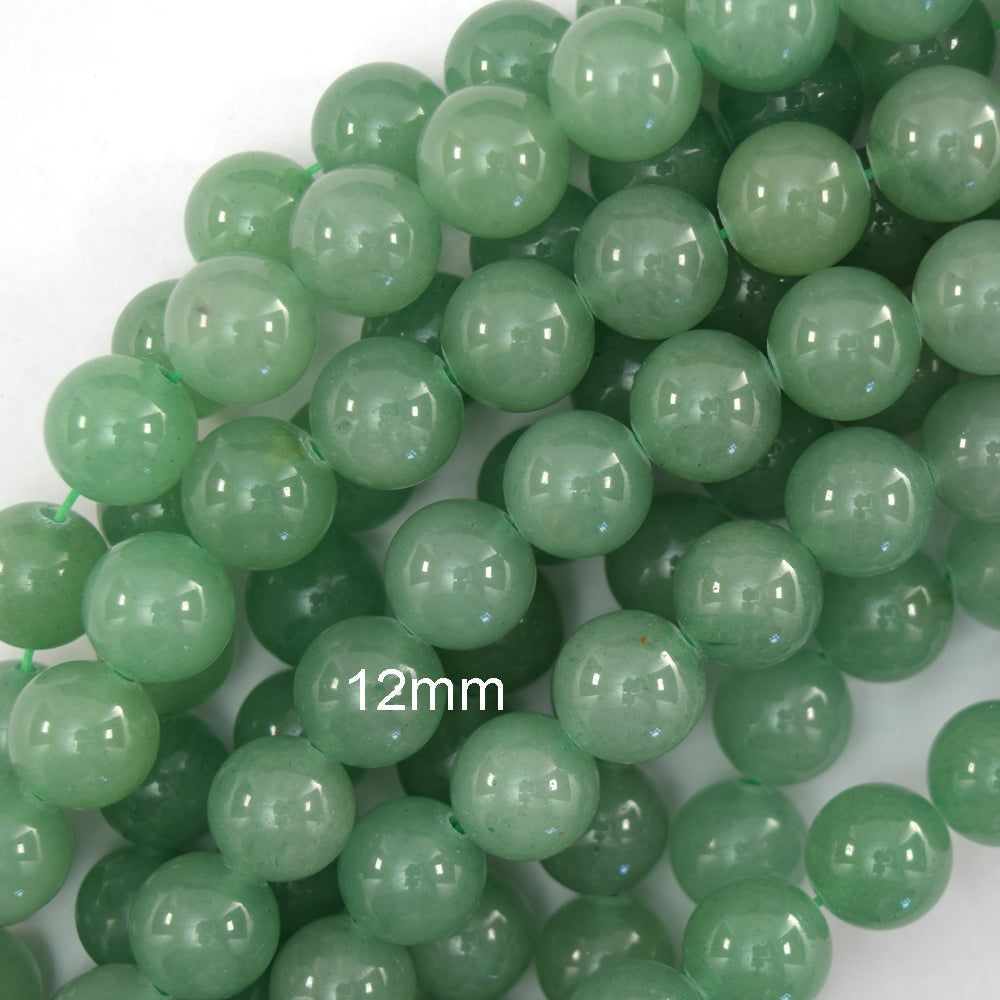 Natural Green Aventurine Round Beads Gemstone 15" Strand 4mm 6mm 8mm 10mm 12mm - Eagle Beadz