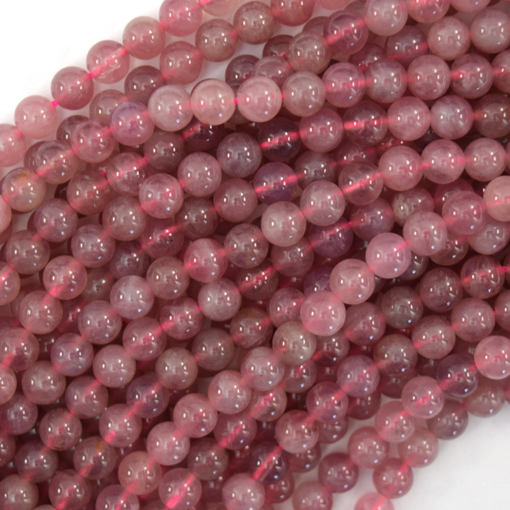 AA Natural Madagascar Mauve Lavender Rose Quartz Round Beads 15.5" 6mm 8mm 10mm - Eagle Beadz