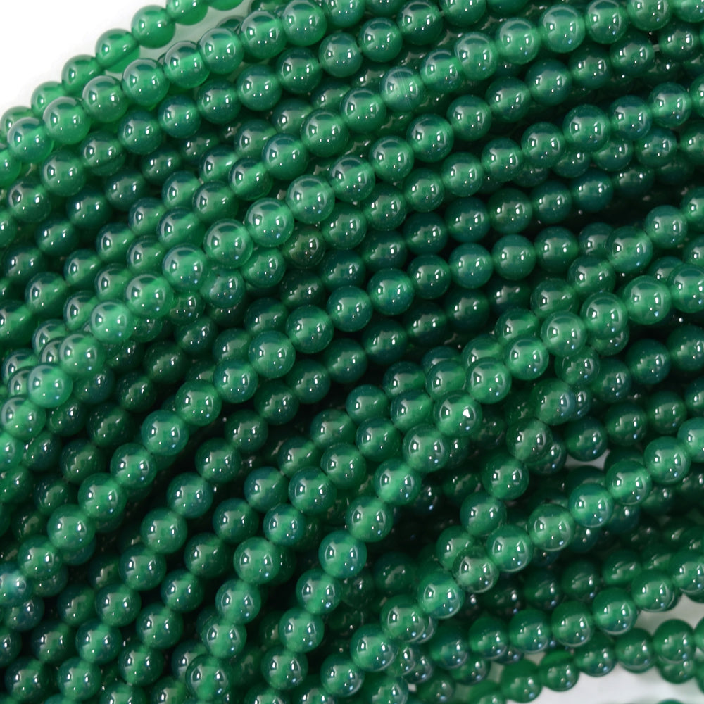 AA Green Onyx Round Beads Gemstone 15" Strand 4mm 6mm 8mm 10mm 12mm - Eagle Beadz