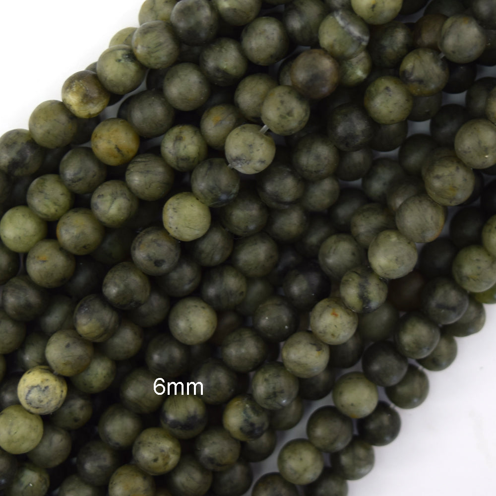 Natural Matte Green Taiwan Jade Round Beads 14.5" Strand 4mm 6mm 8mm 10mm 12mm - Eagle Beadz