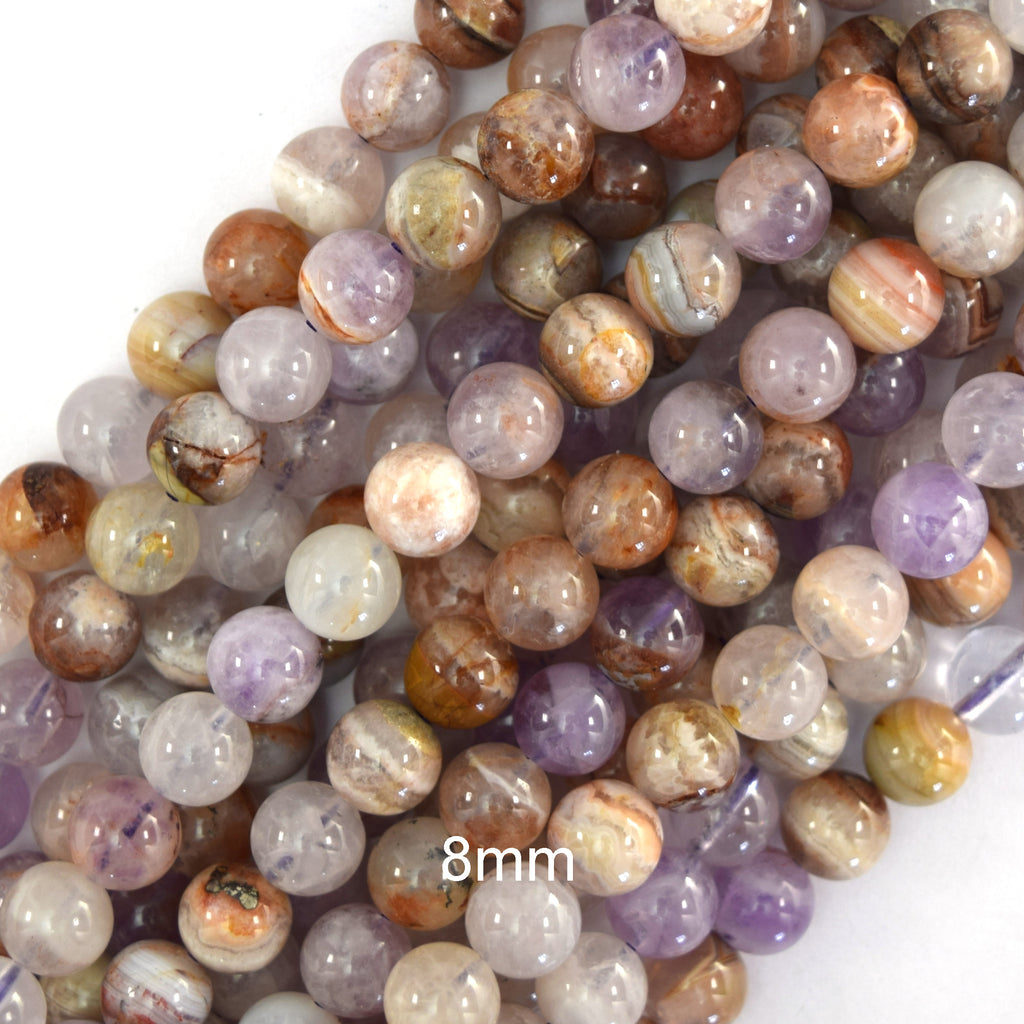Natural Aurora Auralite 23 Cacoxenite Crystal Quartz Round Beads 15" 6mm 8mm