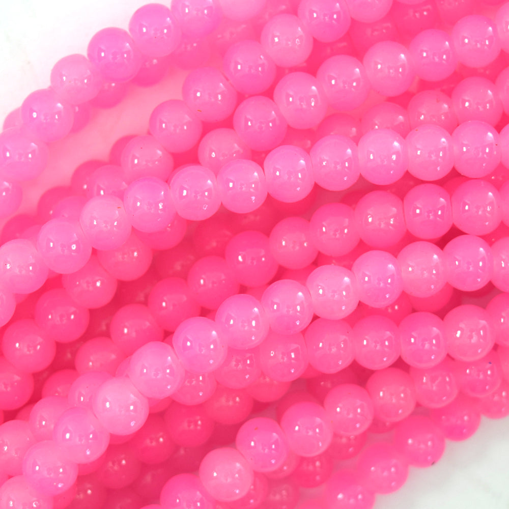 6mm Black Blue Brown Pink Red Yellow Magenta Glass Round Beads 14" Strand - Eagle Beadz