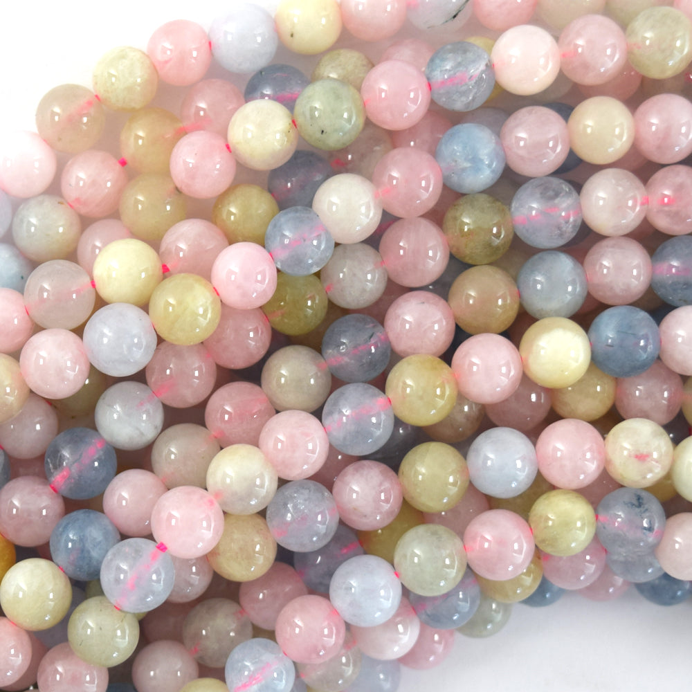 Natural Morganite Round Beads Gemstone 15.5" Beryl 4mm 6mm 8mm 10mm 12mm S1
