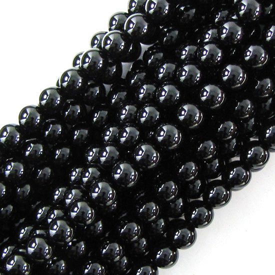 AA Black Onyx Round Beads 15" 2mm 3mm 4mm 6mm 8mm 10mm 12mm 14mm 16mm 18mm 20mm - Eagle Beadz