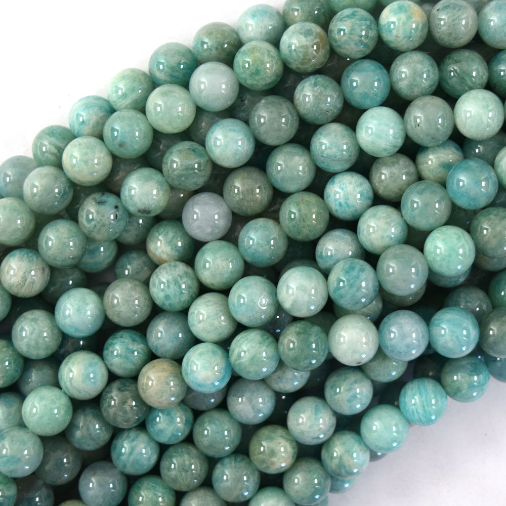 Natural Green Amazonite Round Beads Gemstone 15" Strand 6mm 8mm 10mm