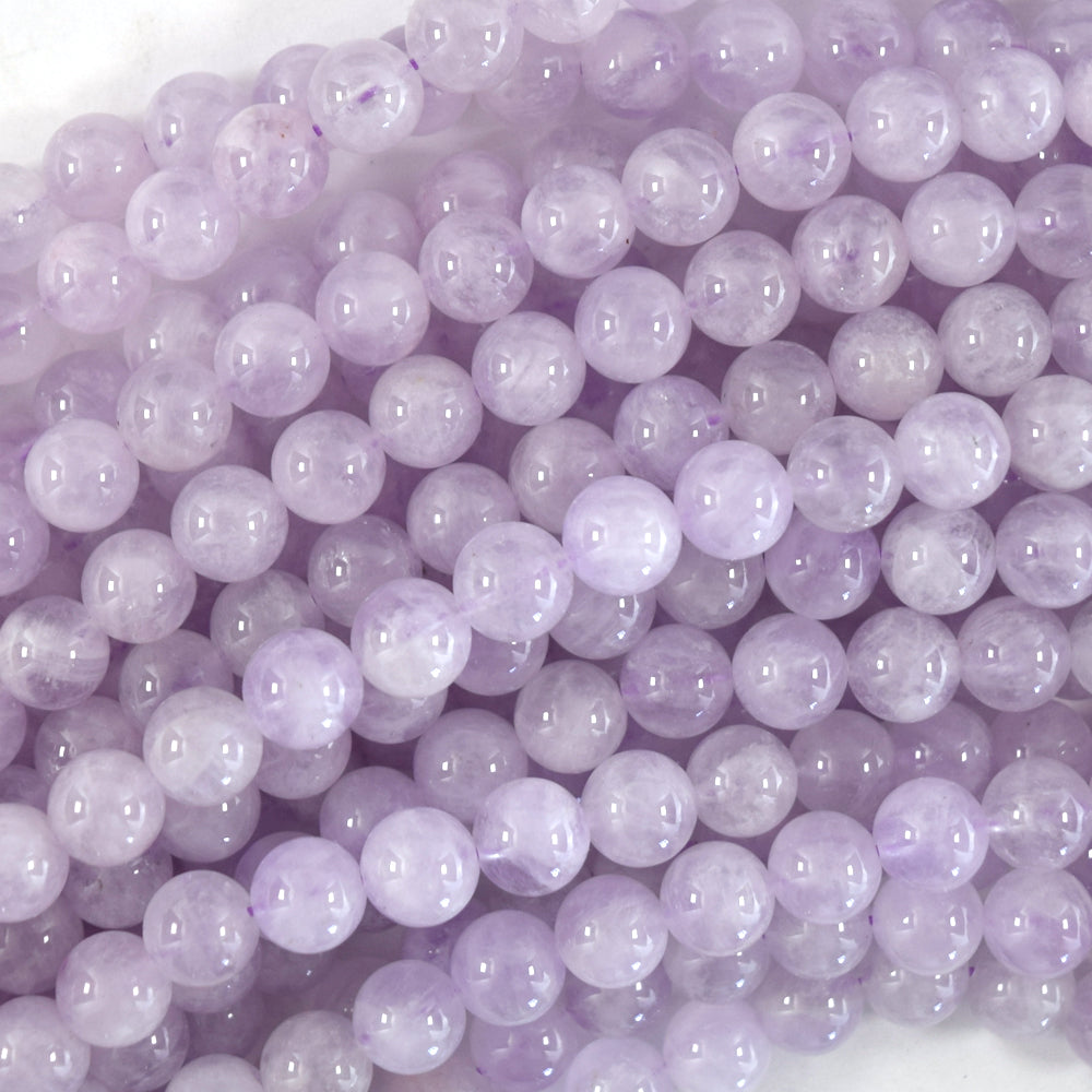 AA Natural Light Purple Amethyst Round Beads 15.5 Strand 6mm 8mm 10mm S2 - Eagle Beadz