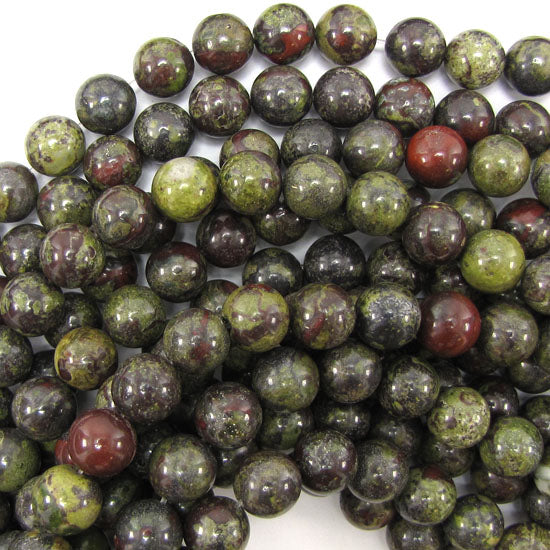 Natural Dragon Blood Jasper Round Beads 15" Strand 4mm 6mm 8mm 10mm 12mm - Eagle Beadz