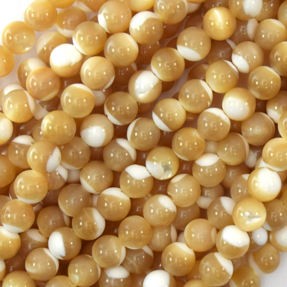 Natural Mother of Pearl MOP Round Beads 15.5" Strand 3mm 4mm 6mm 8mm 10mm - Eagle Beadz