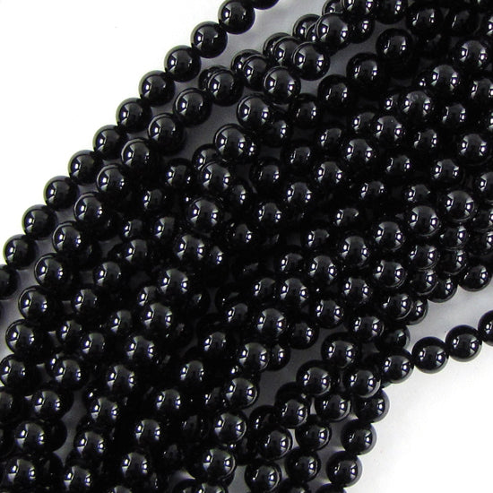 AA Black Onyx Round Beads 15" 2mm 3mm 4mm 6mm 8mm 10mm 12mm 14mm 16mm 18mm 20mm - Eagle Beadz