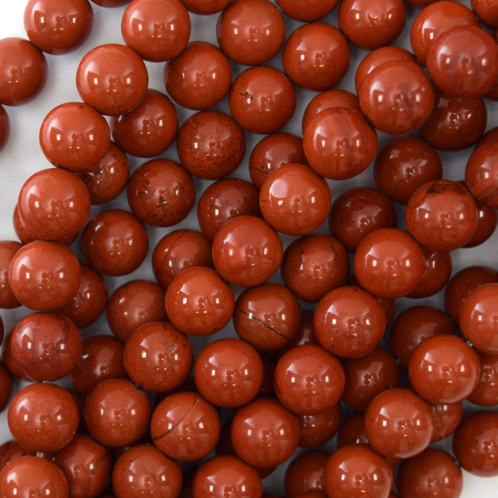 Natural Red Jasper Round Beads Gemstone 15" Strand 4mm 6mm 8mm 10mm 12mm - Eagle Beadz